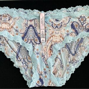 Victoria's Secret Soft Paisley Lace Panty - Blue and Cream